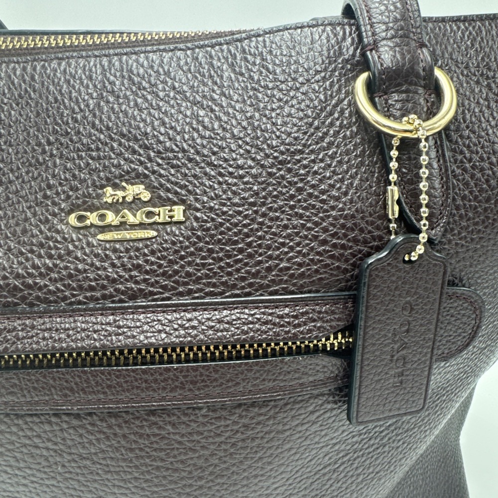 Coach Taylor Pebbled Leather Tote Bag Purse Brown-See‎ Photos 10Hx11W - Picture 3 of 14